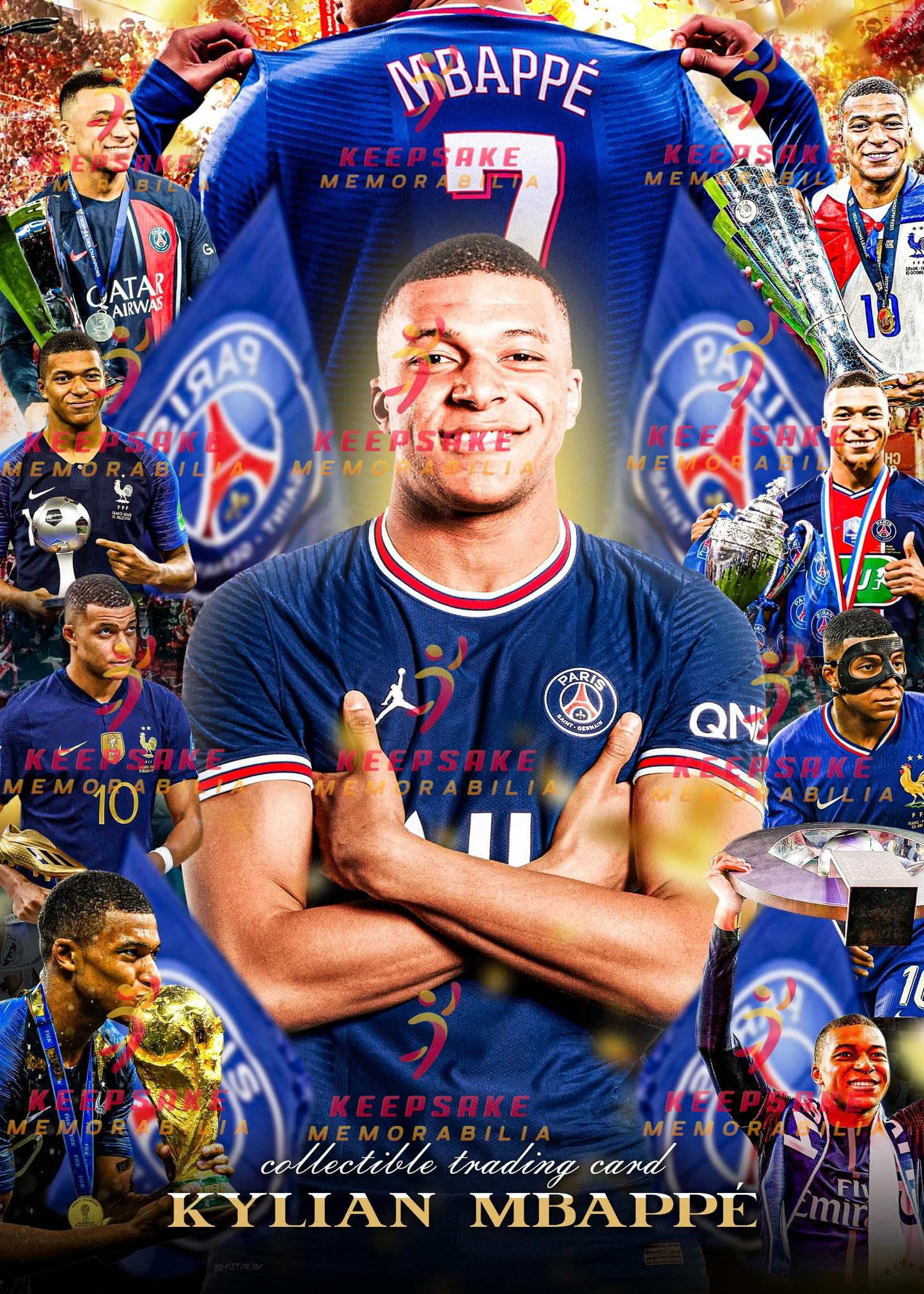 Kylian Mbappe Trading Cards - COA - Paris Saint-Germain