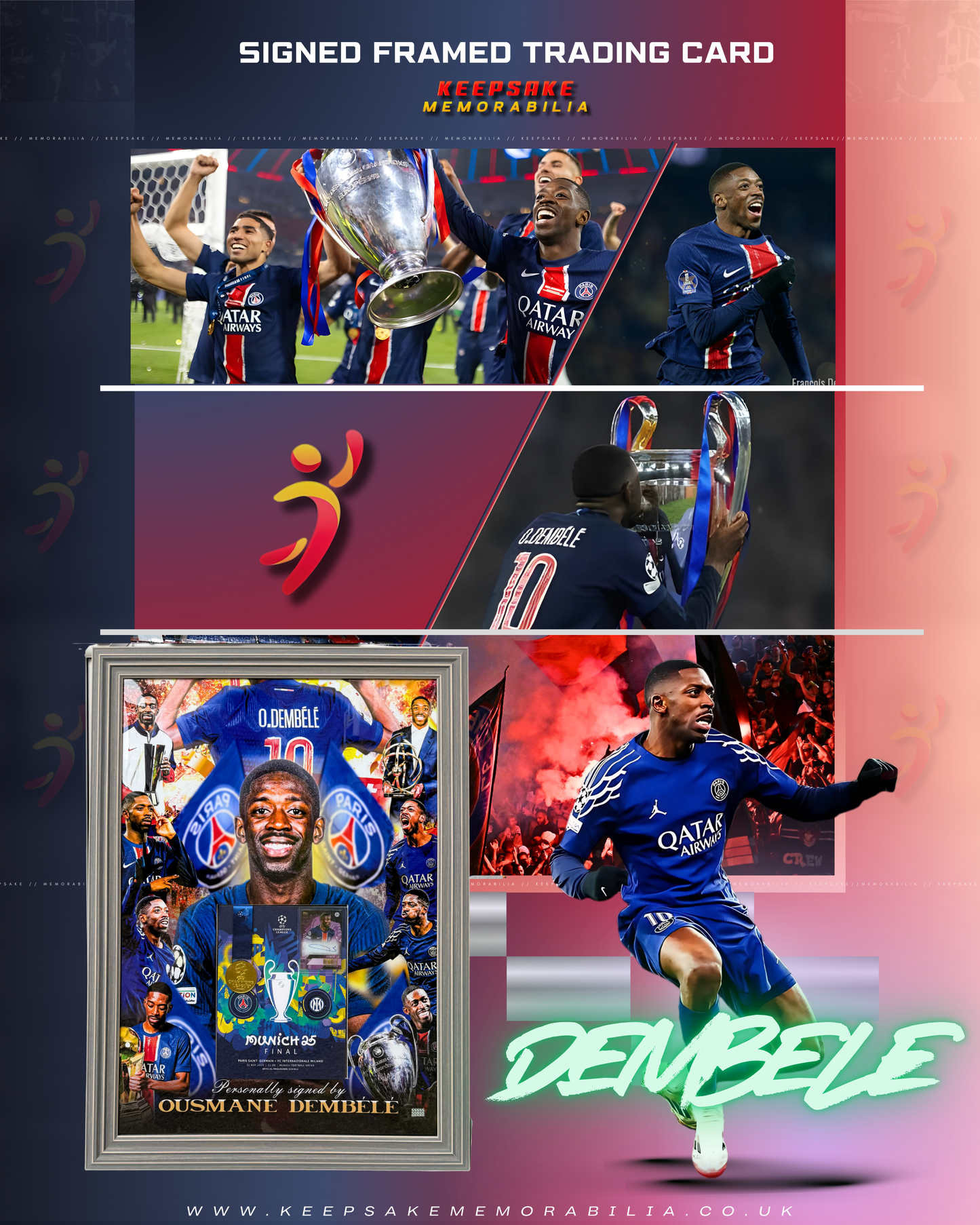 Ousmane Dembele Trading Cards - COA - Paris Saint-Germain