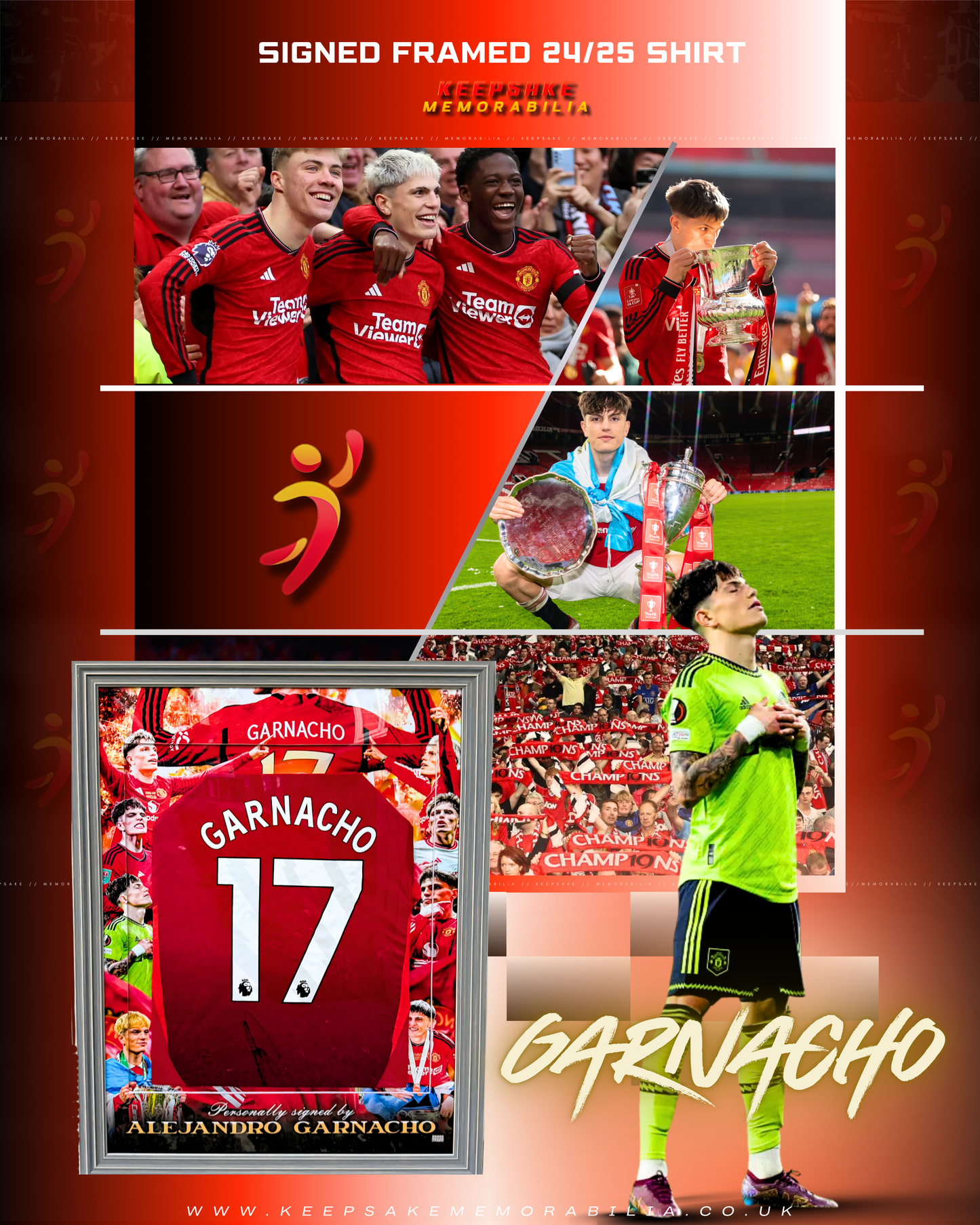 Alejandro Garnacho Signed  -  Video/Photo Proof  - COA - Manchester United