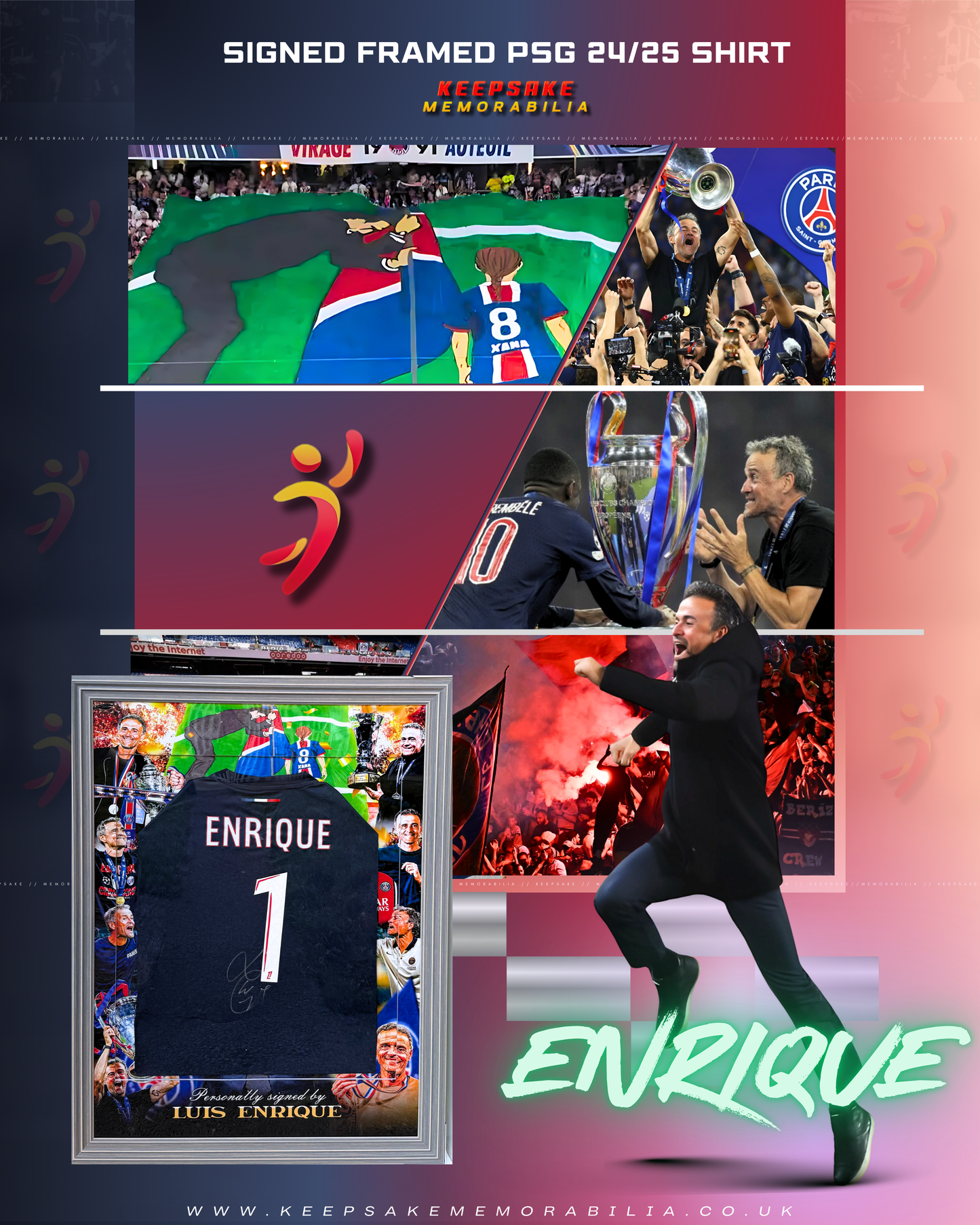Luis Enrique Signed  - Video/Photo Proof  - COA - Paris Saint-Germain