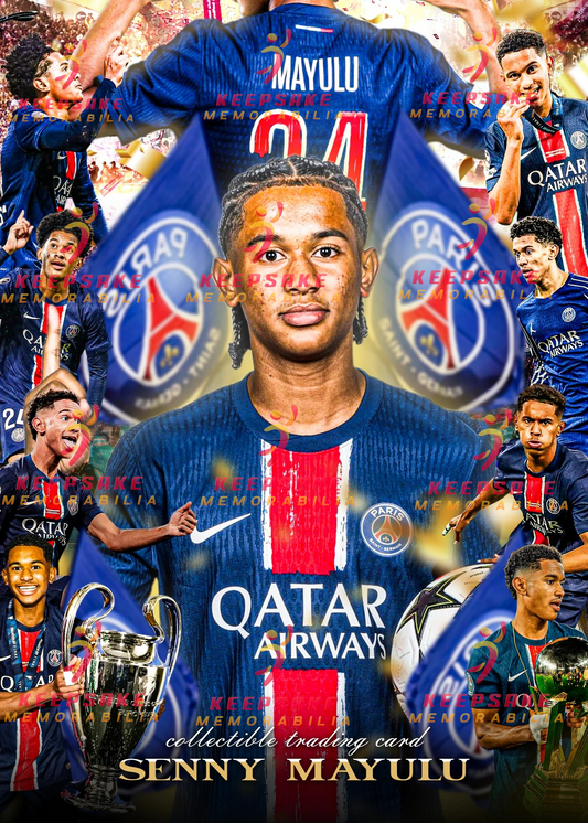 Senny Mayulu Trading Cards - COA - Paris Saint-Germain